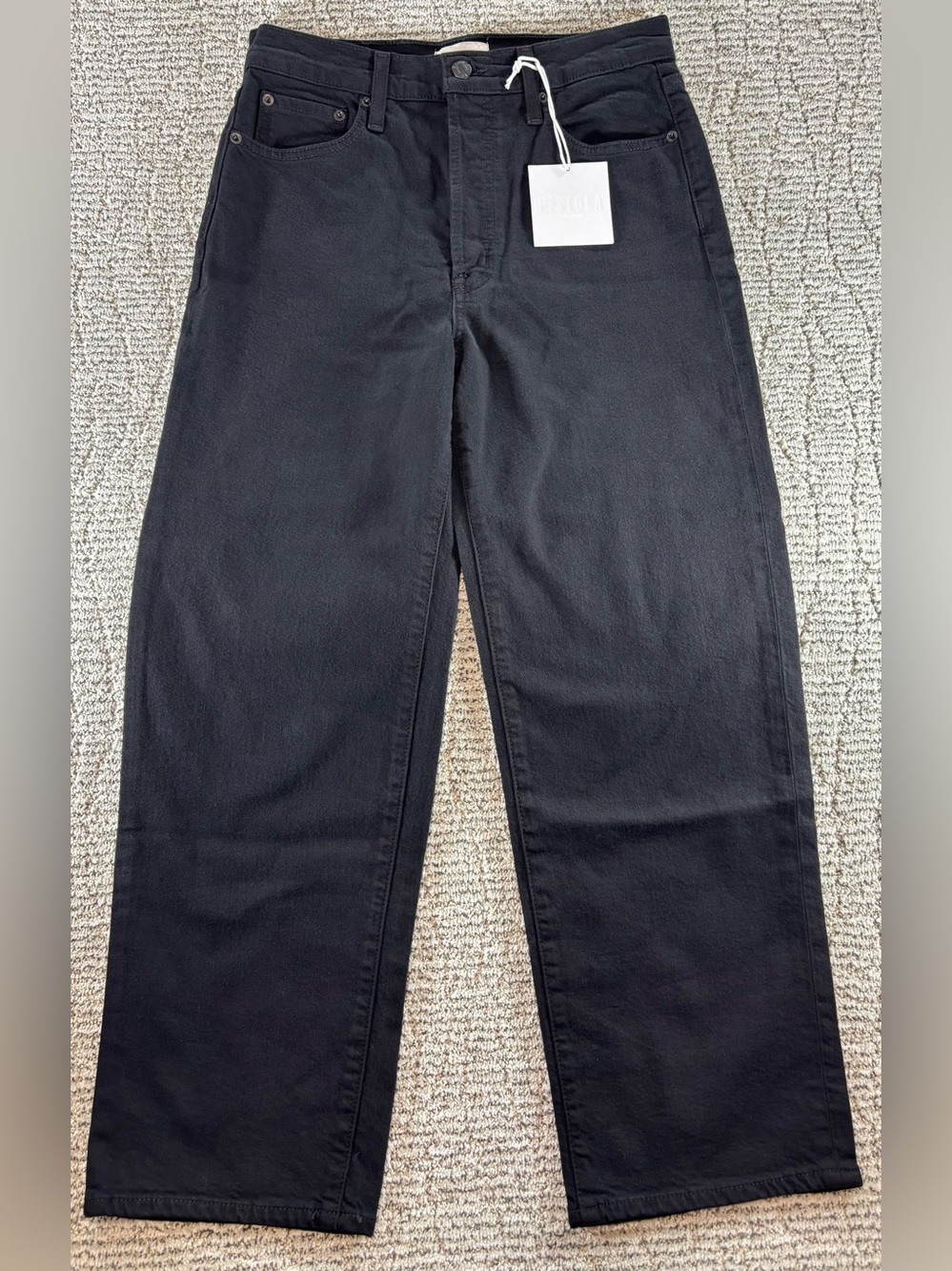 NWT Pistola Women’s Size 28 Black Cassie Super High Rise Straight Crop Jeans